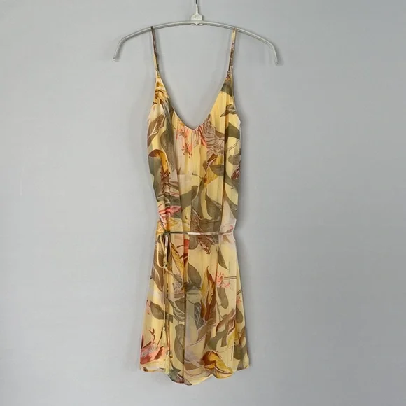 NWOT WHBM Yellow Tropical Print Slip Dress Size 0 - Picture 11 of 15